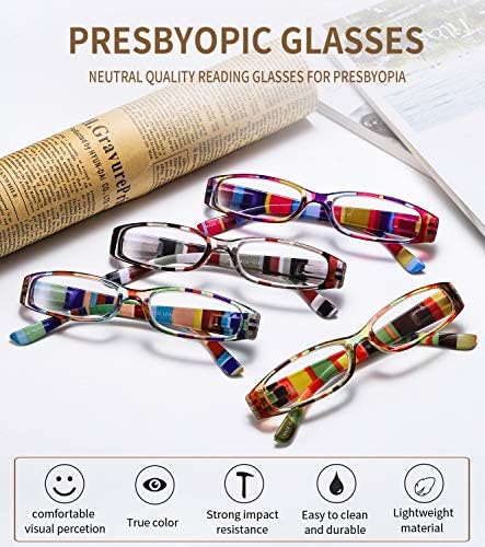 Reading Glasses Fashion Ladies Readers Spring Hinge with Pattern Print Eyeglasses for Women