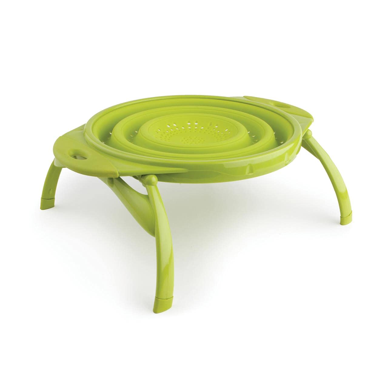 Dexas POP Collapsible Silicone Colander, 10 inch diameter, Solid Green