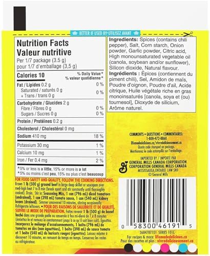 Old El Paso Chili Seasoning Mix, 24g/0.8oz., 3-Pack {Imported from Canada}