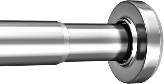 AmazerBath Spring Tension Shower Curtain Rod, 31-75 Inches Heavy Duty Tension Rod Rust Proof Bathroom Curtain Rod, Adjustable No Drill Easy Segmented Installation, Chrome