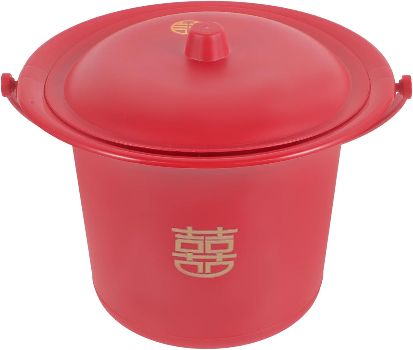 Lurrose Spittoon Bucket Toilet Chamber pots Urine pots with lid Portable Toilets Pee jug Chinese Chamber Pot Plastics Urine pots Urine Buckets with lids Kids Happy Word Elderly Indoor