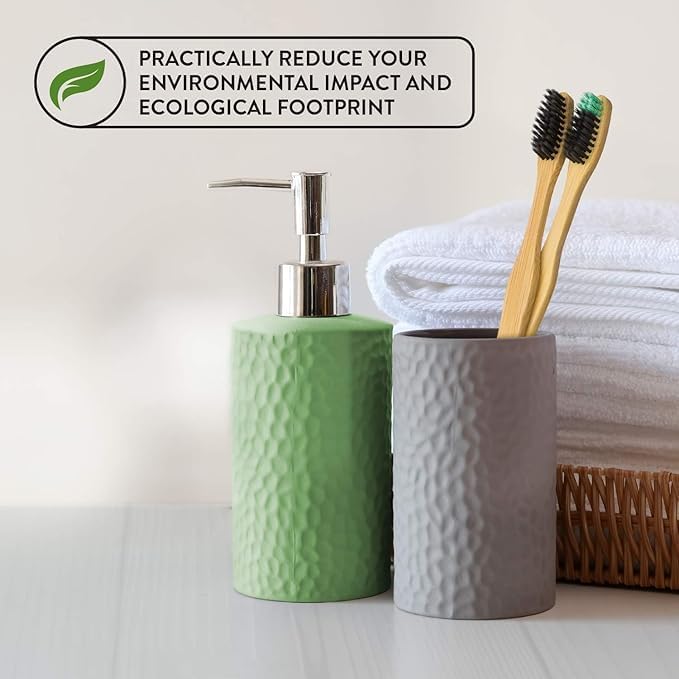 Lindo EcoGrip Bamboo Toothbrush - Soft German Made Fiber Bristles, Organic and Recyclable, Natural Handle (Charcoal)