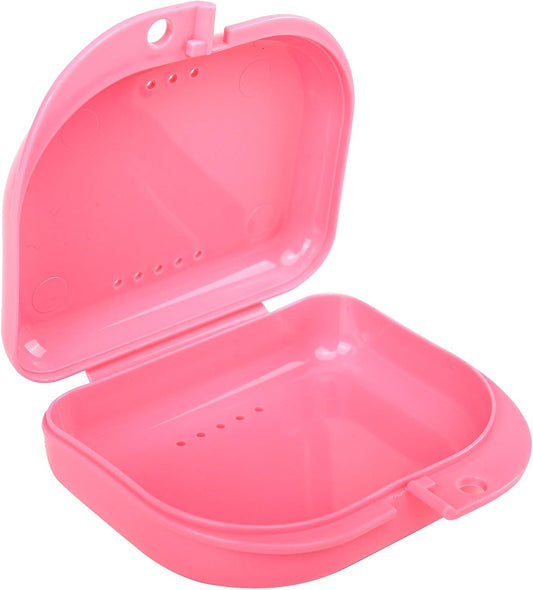 LA MIERE Retainer Case with Lanyard Slim Cute Retainer Holder Dental Thin Container Braces Case, Pink
