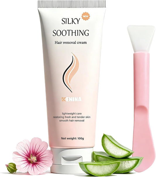 Bikini Hair Removal Cream for Women,Pubic Hair Removal Cream Painless for Legs, Arms, Underarms,Stomach,Painless Gentle Intimate Hair Removal Cream for Sensitive Skin with Spatula Applicator(1Pack)