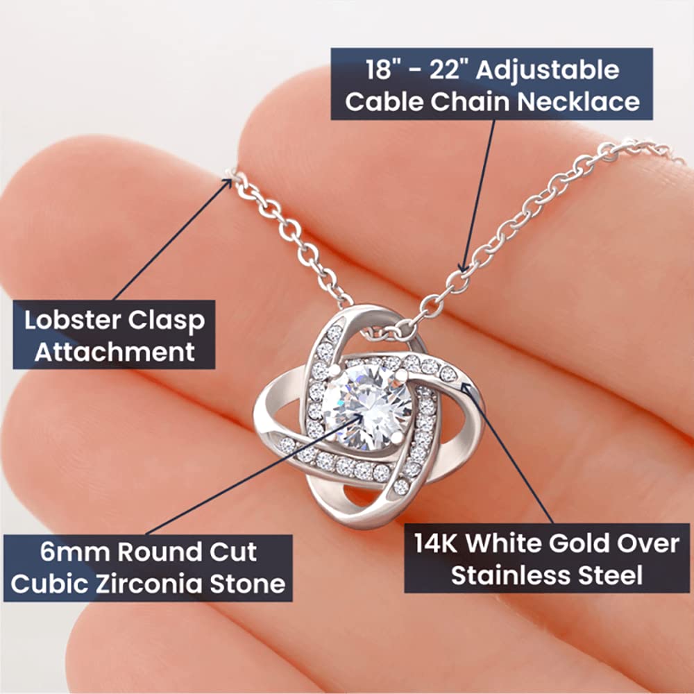 To My Sister Necklace | Gift from Sisters with Message Card & Gift Box | Big & Little Sisters Jewelry | Stainless Steel Necklace for Birthday, Christmas, or Friendship (Standard Box, Sister Squeezed)