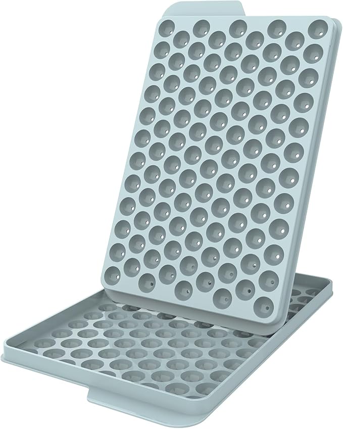 WIBIMEN Mini Ice Cube Trays, 0.55â Tiny Pebble Ice for Iced Coffee & Cocktails, Fast Chill, Easy Twist Release, Stackable (1 Pack, Blue)