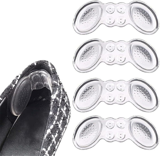 Soft Gel Heel Grips, 2 Pairs Self-Adhesive Butterfly Heel Sticker Pad Invisible Heel Cushion Shoes Inserts Pad, Anti-Slip Heel Protector Filler Pad for Loose Shoes, Protect Blister Callus from Rubbing