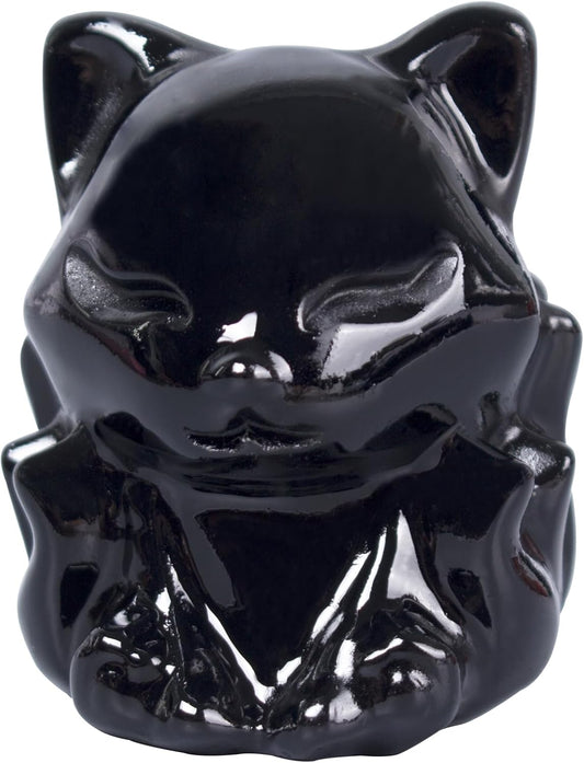 Black Obsidian Nine Tailed Fox Decor,2 Inch Healing Crystals Fox Statue,Lucky Guardian Pocket Fox Figurines as Women’s Gifts,Fox Figurine for Office Home Decor and Ornament.