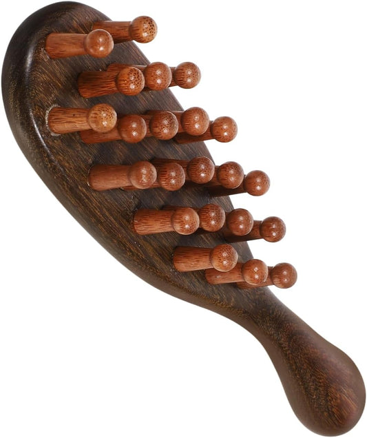 FOMIYES Sandalwood Massage Comb with Wide Tooth Design and Ergonomic Handle for Scalp Stimulation and Gentle Hair Detangling Natural Wood Scalp Massager for Relaxation and Improved Blood Circulation