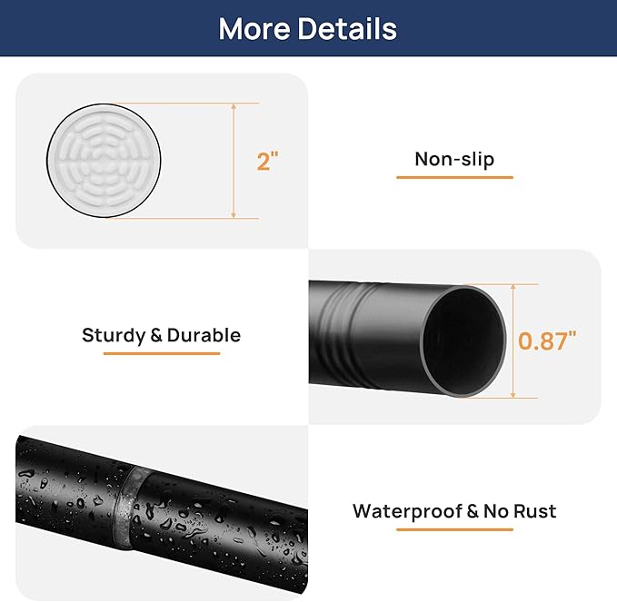 ENJOYBASICS 2 Pack Adjustable Spring Tension Curtain Rods 32 to 54 Inches, Stainless Steel Matte Black Shower Rod No Drilling for Window, Bathroom, Closet, Room Divider, 7/8" Diameter