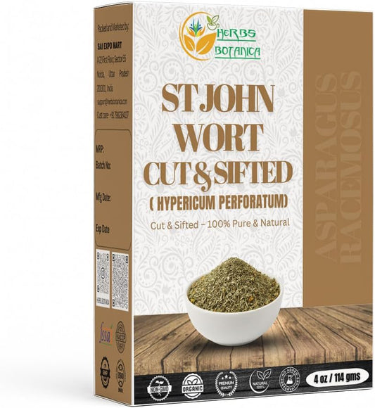 Herbs Botanica St. John’s Wort 4 oz | Premium Dried St. John Wort Herb Cut & Sifted | Perfect for Herbal Tea, Tinctures & DIY Remedies | Natural Dried Herb for Various Uses