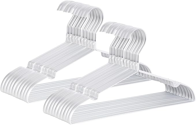 16.3" Premium Aluminum Coat Hangers, Extra Smooth & Durable Metal Shirt Dress Hanger, Light & Sturdy Metal Rack for Jacket Trouser Pant Slack, 20 Pack, Silver