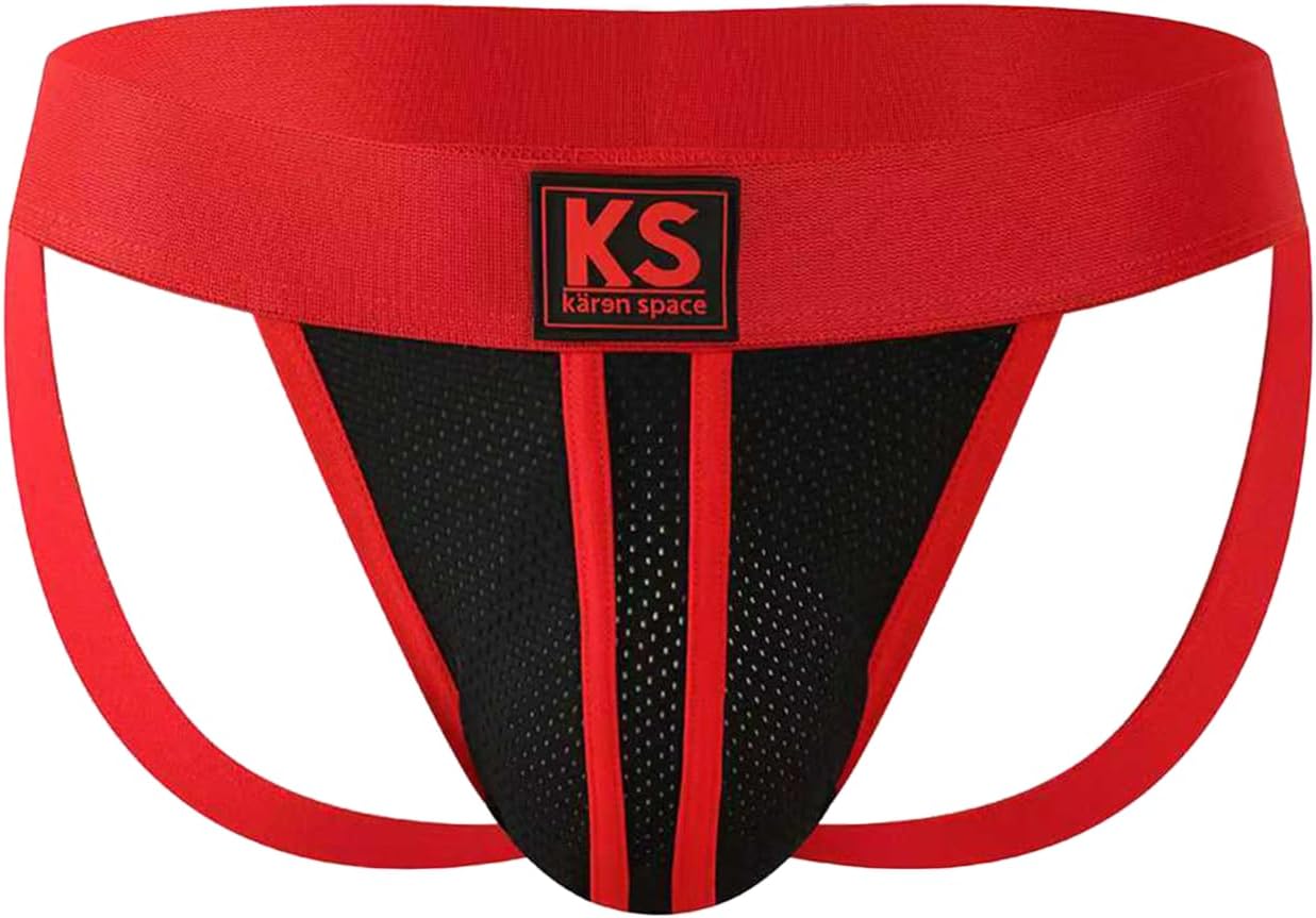 KAREN SPACE Jock Straps Breathable Sexy Mesh Athletic Supporters T-Back Sport Jockstrap Underwear