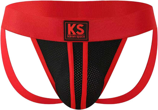 KAREN SPACE Jock Straps Breathable Sexy Mesh Athletic Supporters T-Back Sport Jockstrap Underwear
