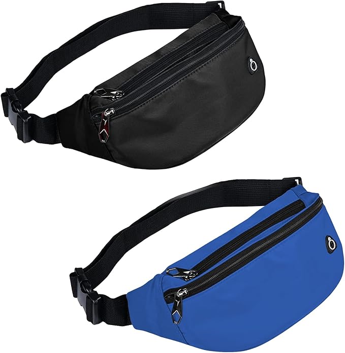 Fanny Packs for Men and Women, Waterproof Sports Waist Pack Bag for Travel Hiking Running Hands-free