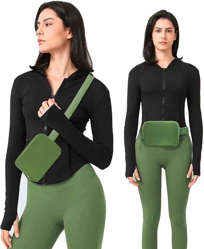Belt bag Fanny pack crossbody bags for women Everywhere belt bag (Green)