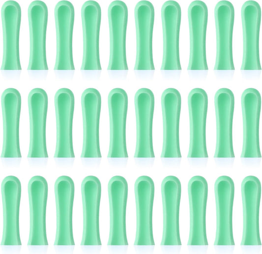 Ear Wax Removal Replacement Tips for Ear Camera 30Pcs Ear Spoon Tips for Wet/Dry Ear Ear Cleaner Tips Wax Cleaning Ear Spoons Tips Silicone Soft Cleaning Reuse Cap for Ear Wax Removal (Green)