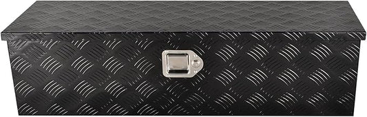 39''Inch Aluminum Truck Tool Box Truck Bed Toolbox Truck Trailer Chest Box Trailer Underbody Storage Organizer Waterproof Square Storage Organizer w/Lock & Keys Black(â39" Lx13 Wx10 H)