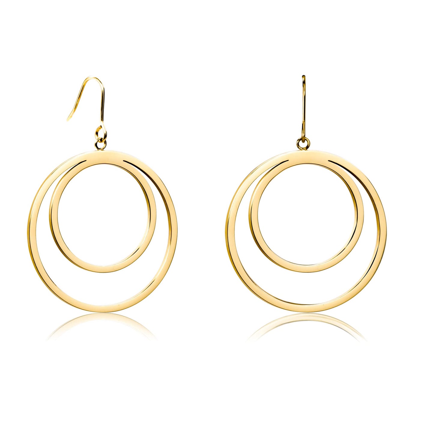 GUMENA Gold/Silver Hoop Earrings for Women 18K Gold Plated Circle Dangle Earrings for Women Trendy Surgical Steel Titanium Hypoallergenic Earrings