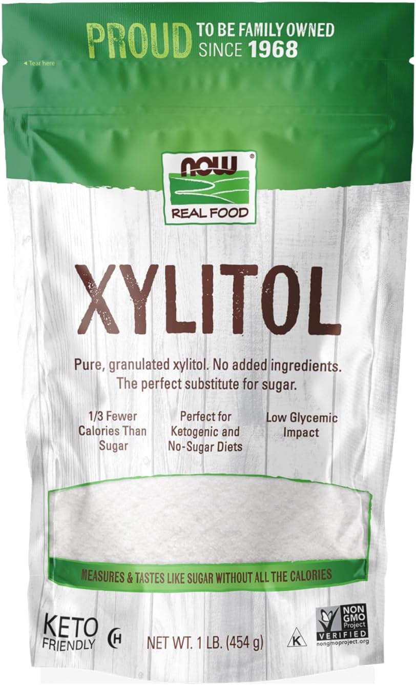 NOW Foods, Xylitol, Pure with No Added Ingredients, Keto-Friendly, Low Glycemic Impact, Low Calorie, 1-Pound (Packaging May Vary)