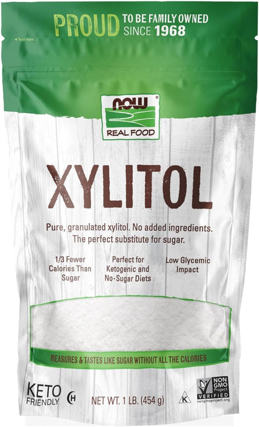 NOW Foods, Xylitol, Pure with No Added Ingredients, Keto-Friendly, Low Glycemic Impact, Low Calorie, 1-Pound (Packaging May Vary)