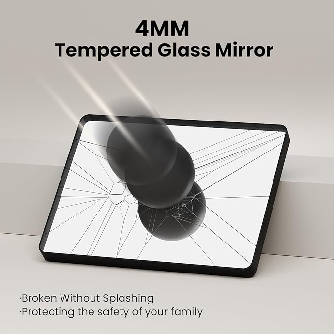 Brushed Nickel Bathroom Mirror 24x36 Inch, Brushed Silver Metal Frame Mirror Wall Mounted, Rounded Rectangle Bathroom Vanity Mirror, Tempered Glass, Anti-Rust, Horizontal/Vertical