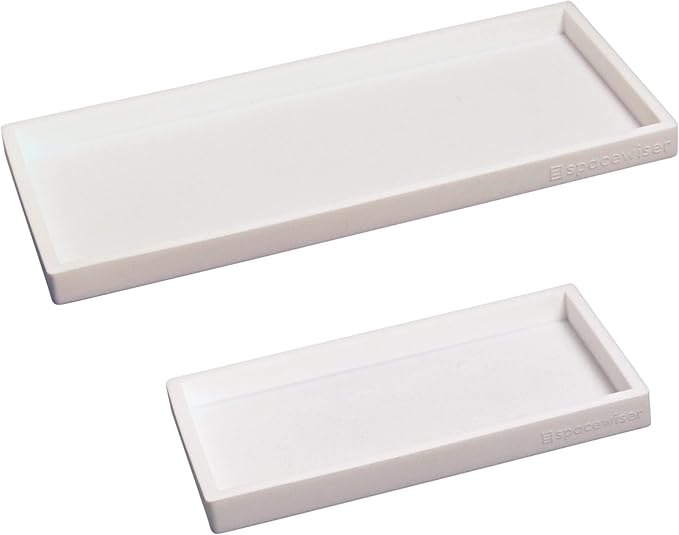 Countertop and Vanity Tray - 2 PC (11â and 7â) Shatterproof Silicone Kitchen and Bathroom Trays for Counter, Kitchen Soap Dispenser Tray, Vanity Trays for Bathroom, Perfume Key Tray
