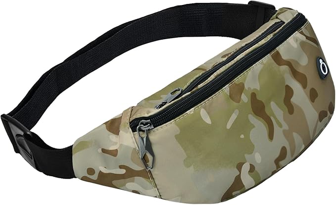 Fanny Packs for Men and Women, Waterproof Sports Waist Pack Bag for Travel Hiking Running Hands-free