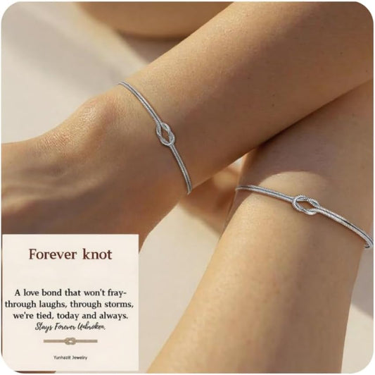 Matching Couple Bracelets – Infinity Promise Love Knot BFF Bracelets for Women & Men, Hypoallergenic Non-Tarnish Friendship Jewelry, Bestie Gifts, Forever Relationship Jewelry for Her/Him