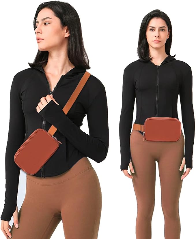 Belt bag Fanny pack crossbody bags for women Everywhere belt bag (Coffee)
