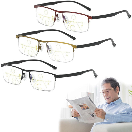 Phizeza Reading Glasses, Phizeza Far and Near Dual-use Reading Glasses, Phizeza Progressive Reading Glasses (3PCS,2 x)
