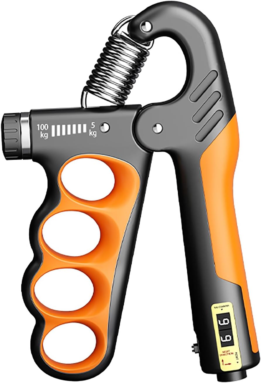 Grip Strength Trainer, Hand Grip Strengthener with Adjustable Resistance 11-220Lbs(5-100KG), Automatic Counter, Ergonomic Design, Forearm Strengthener for Musicians Athletes and Injury Recovery
