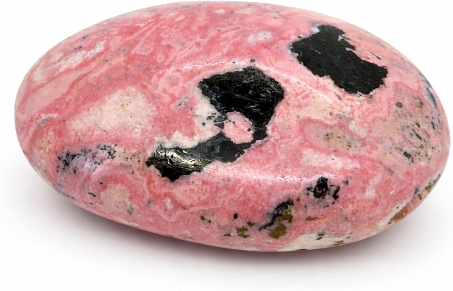 Real Rhodonite Crystal Palm Stone – Natural Pink Stones for Meditation, Reiki, Mindfulness & Meaningful Gift – Smooth Hand-Polished - Authentic Peru Origin (3 to 4 oz)