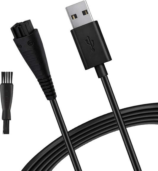 Replacement USB Charger for Panasonic Electric Shaver Arc3 Arc4 Arc5 Arc6 – 4.8V 1.25A Power Cord Compatible with ES-RT30 ES-LV50 RE7-87 ES-RT31 ES-RT33 and More,Electric Razor Power Cord,(Brush)