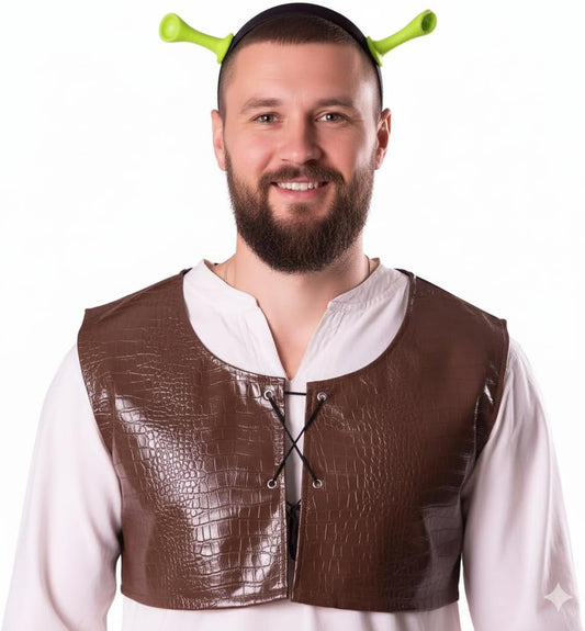 ComfyCamper Mens Renaissance Vest - Adult Halloween Costume Woman Faux Leather Outfit Cosplay Cottagecore Comicon