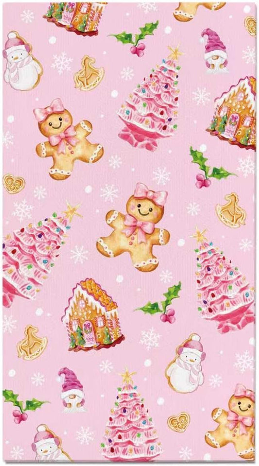 200PCS Christmas Paper Napkins Gingerbread Man Candy Cane Snowflake Guest Napkins Decorative Hand Towels Xmas Winter Lunch Dinner Napkin for Xmas Bathroom Wedding Birthday Baby Shower Party Decoration