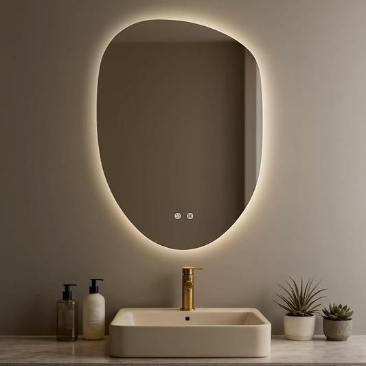 WallBeyond LED Bathroom Mirror with Lights, 23 x 32 Inch Led Bathroom Vanity Mirror for Wall, Anti Fog Mirror for Bathroom, 3 Colors and Dimmable Light, Horizontal/Vertical