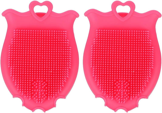 Beaupretty Baby Shampoo Brush 2-Pack Silicone Scalp Scrubber for Gentle Exfoliating and Massaging with Ergonomic Handle Ideal Toddler Scalp Scrubber for Bath Care 3.74X2.59X0.94 Inches