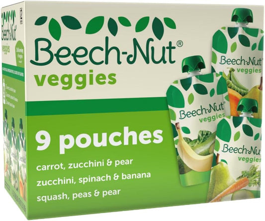 Beech-Nut Veggies Stage 2 Baby Food Variety Pack, 3.5 oz Pouch (9 Pack)