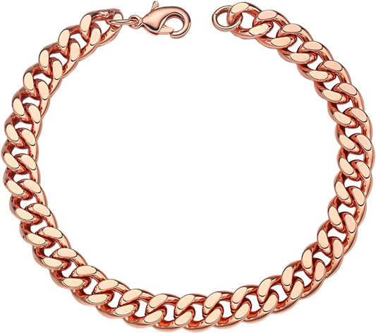 Heavenly Metals Copper Bracelet for Men & Women – 99.9% Pure Copper Cuban Link Chain – 5mm, 7mm, 9mm, 12mm Width – 6.5" to 9" Length – Gift Box Included – USA Brand