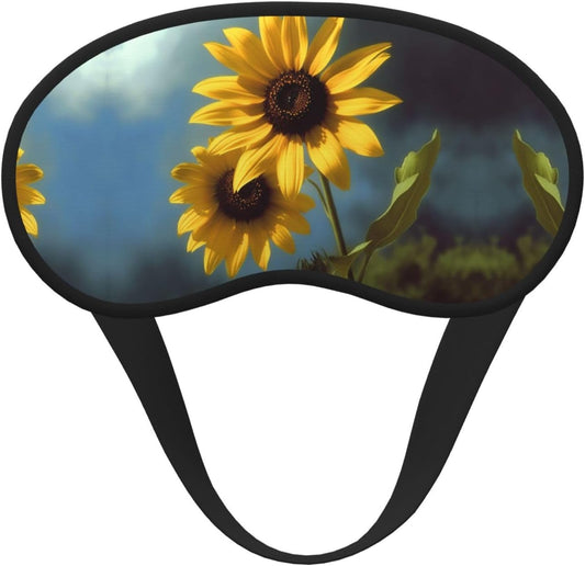 Sunflower Eye Mask for Sleeping Soft Satin Sleep Shade Cover Blindfold with Elastic Strap Travel Nap Blackout Eye Shade Cover for Women Men