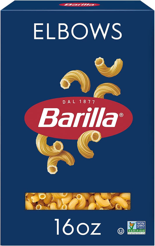 Barilla Elbows Pasta, 16 oz. Box - Non-GMO Pasta Made with Durum Wheat Semolina - Kosher Certified Pasta