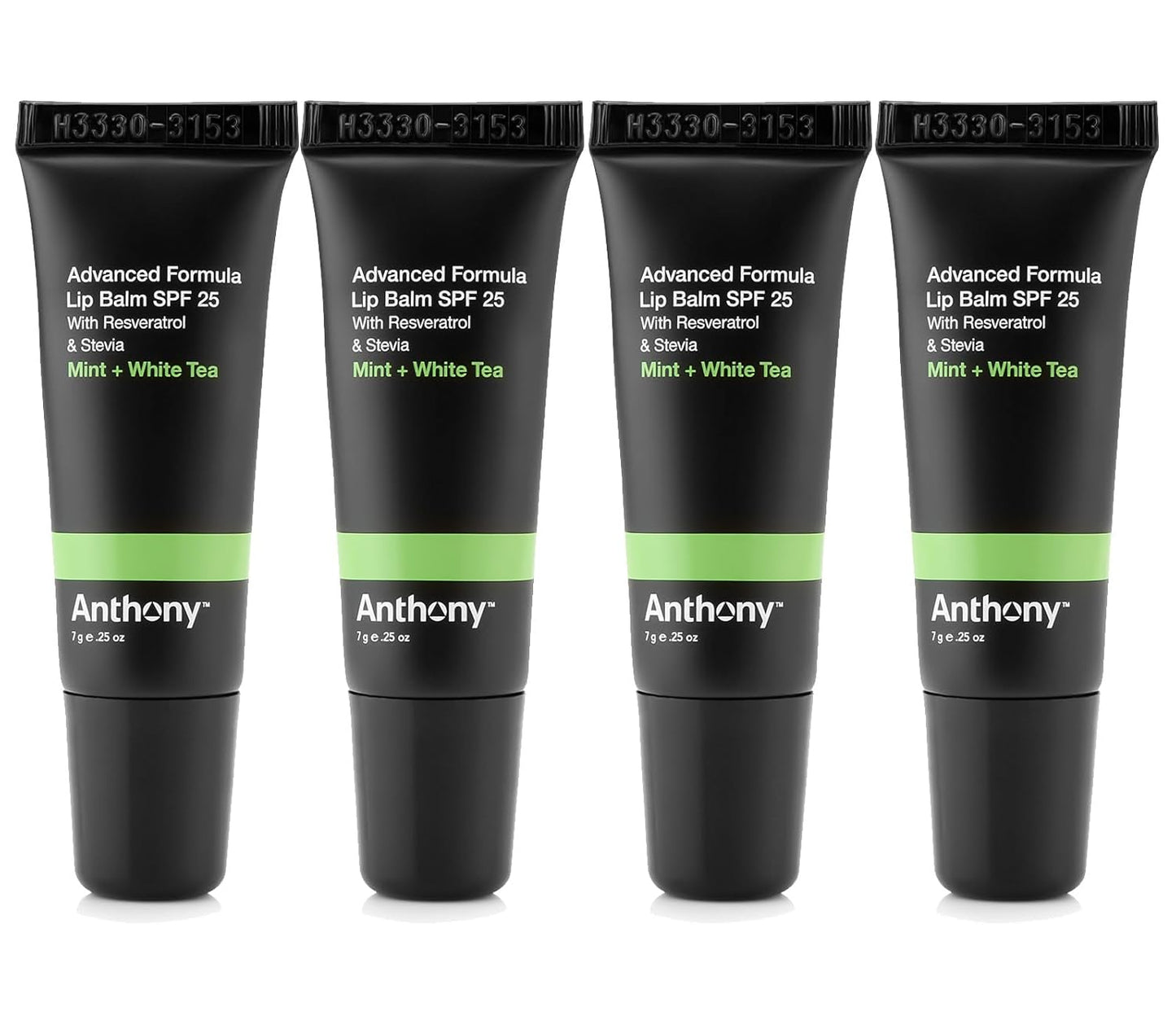 Anthony 25 SPF Lip Balm with Sunscreen for Lips â Contains Green Tea Extract, Shea Butter & Vitamin E â Moisturizing Repair Care Treatment for Chapped & Dry Lips 4-Pack