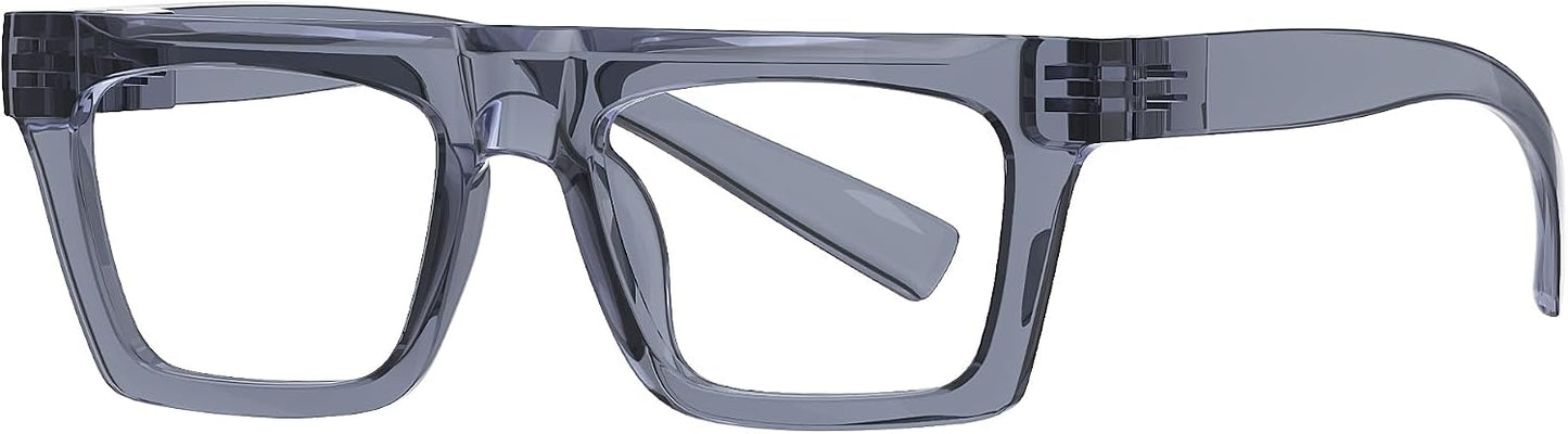 Eyekepper Metalless Screwless Spring Hinges Blue Light Blocking Reading Glasses for Women and Men Computer Readers(Grey, +2.50)