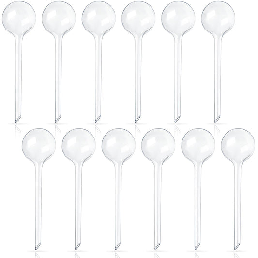Pynqdfu 12 Pcs Large Plastic Self-Watering Bulbs,Clear Automatic Watering Globes,Clear Automatic Watering Bulbs for Plants,Graden,Flowers