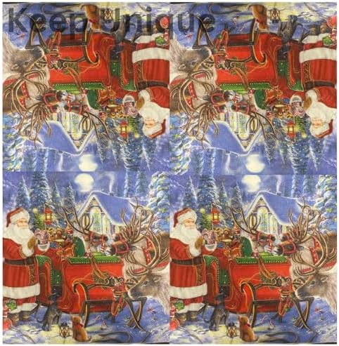 20-ct 13x13 Santa Claus Christmas Decoupage Napkins, 3-Ply Servilletas Printed Cocktail Napkin for Art, Dinner and Party, Disposable Napkins Decor (Xmas)