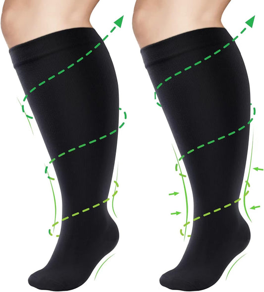 Compression Socks for Women &Men Wide Calf, Plus Size 15-20 mmhg,Knee High,compression stockings