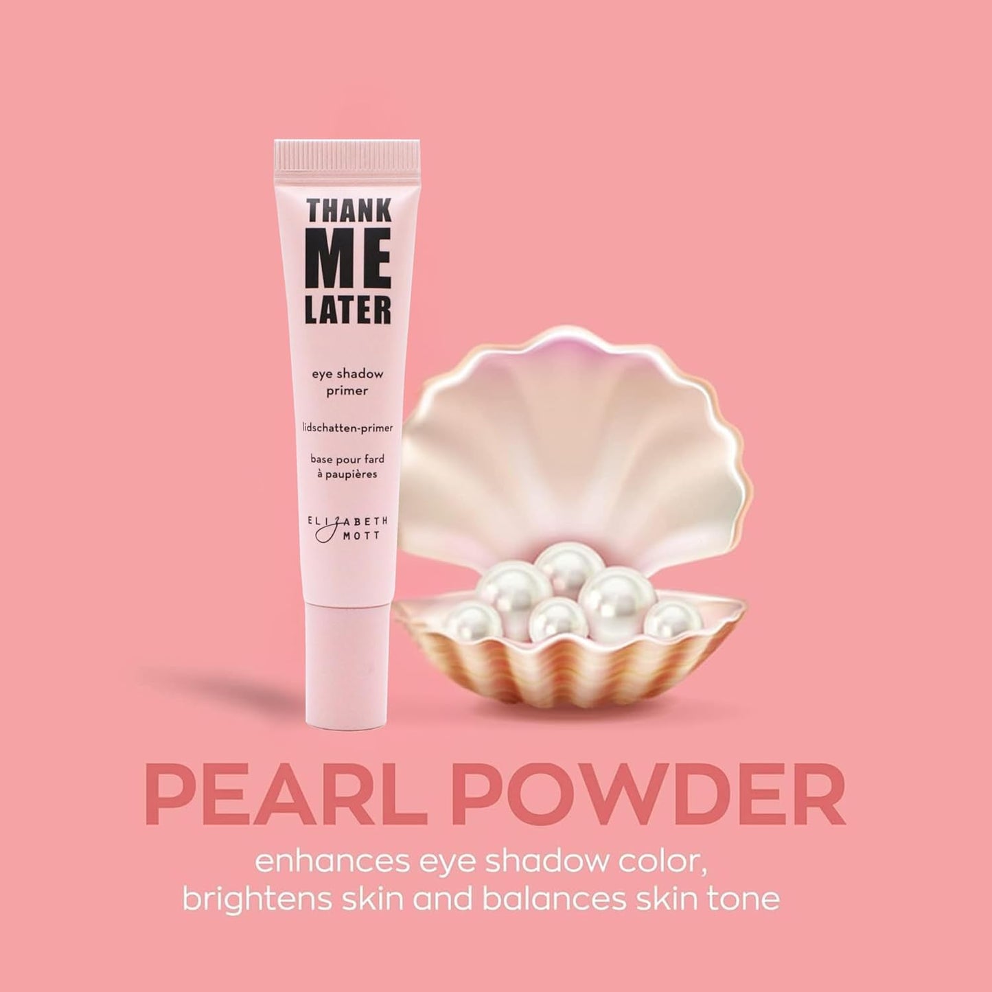 Elizabeth Mott Thank Me Later Eye Primer - Long-Lasting, Eyeshadow Primer Base for Oily Lids & Crease-Free Wear - Smudge-Proof, Lightweight, Cruelty-Free - 10g