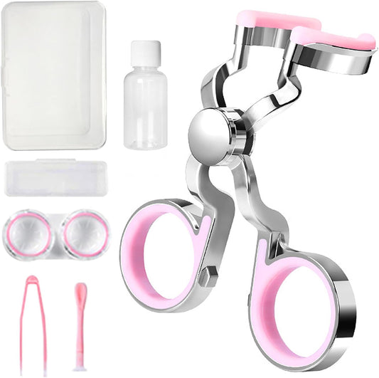 Contact Lens Applicator Tool, Color Contact Lenses Wearing Aids, Portable Eye Opener for Easier Apply/Remove Contact Lens, Travel Size, Pink