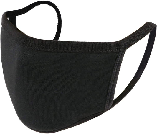 LOFBAZ Cotton Cloth Face Mask with Filter Pocket Washable Reusable (Black - Pack of 10, Adult Medium)